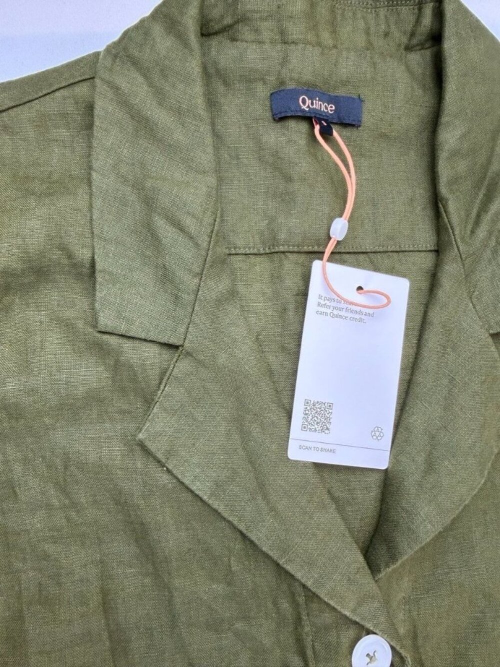 NWT Quince 100% European Linen Button Front Dress Size Small - Picture 5 of 8